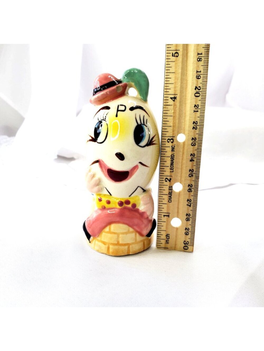 VTG Anthropomorphic Humpty Dumpty Ceramic Pepper Shaker Replacement Japan 1950s - Picture 9 of 10